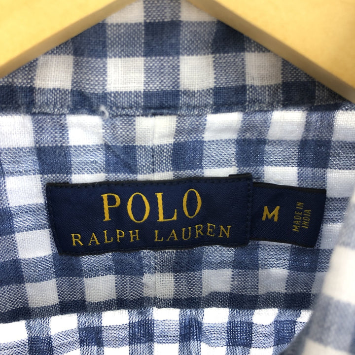 Ralph Lauren POLO RALPH LAUREN Gingham check long sleeve linen button down shirt Men's M size / eaa494205