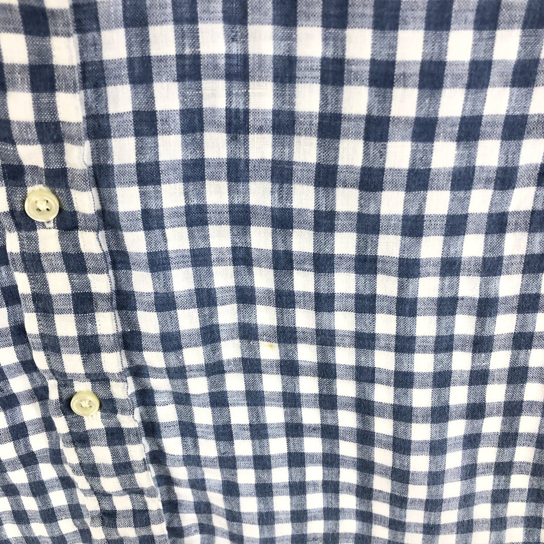 Ralph Lauren POLO RALPH LAUREN Gingham check long sleeve linen button down shirt Men's M size / eaa494205