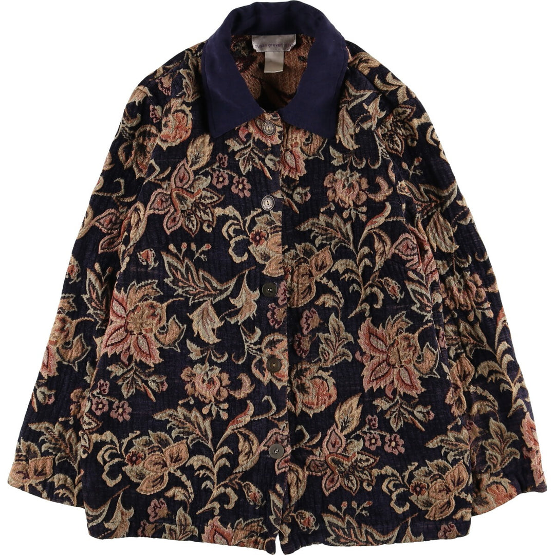 susan graber style floral print gobelin jacket for women size M /eaa494206