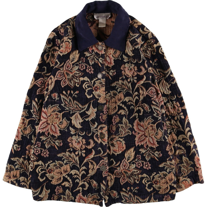 susan graber style floral print gobelin jacket for women size M /eaa494206