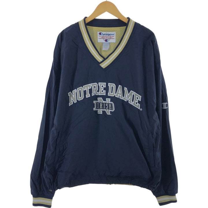 Big size 90'S Champion Notre Dame University Irish V-neck warm-up pullover, men's XXXL equivalent /eaa494265