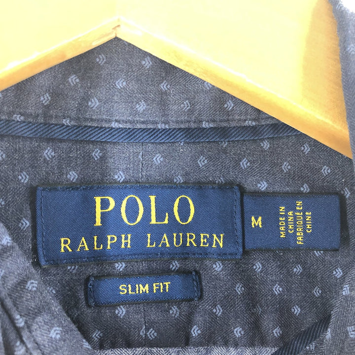 Ralph Lauren POLO RALPH LAUREN SLIM FIT all-over print wide collar long sleeve cotton shirt men's M equivalent /eaa494275