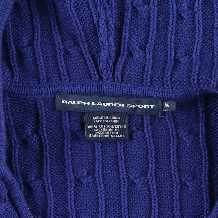 Ralph Lauren RALPH LAUREN SPORT Cable knit cotton knit zip hoodie Women's M size / eaa494295