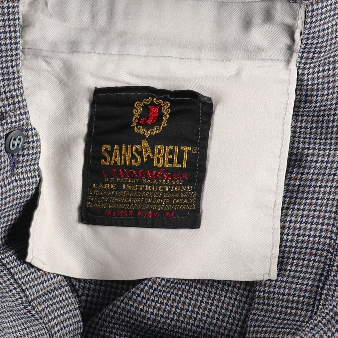 70s~ SANSABELT Houndstooth Pattern Slacks Wide Pants Men's W34 Vintage /eaa494301