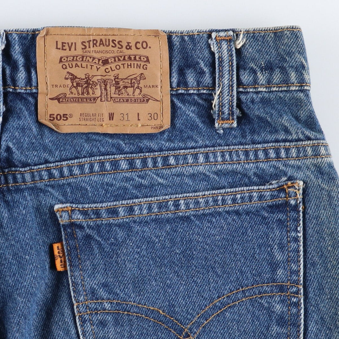 90'S Levi's 505 REGULAR FIT STRAIGHT LEG Orange Tab Tapered Denim Pants w31 L30 Vintage /eaa494393