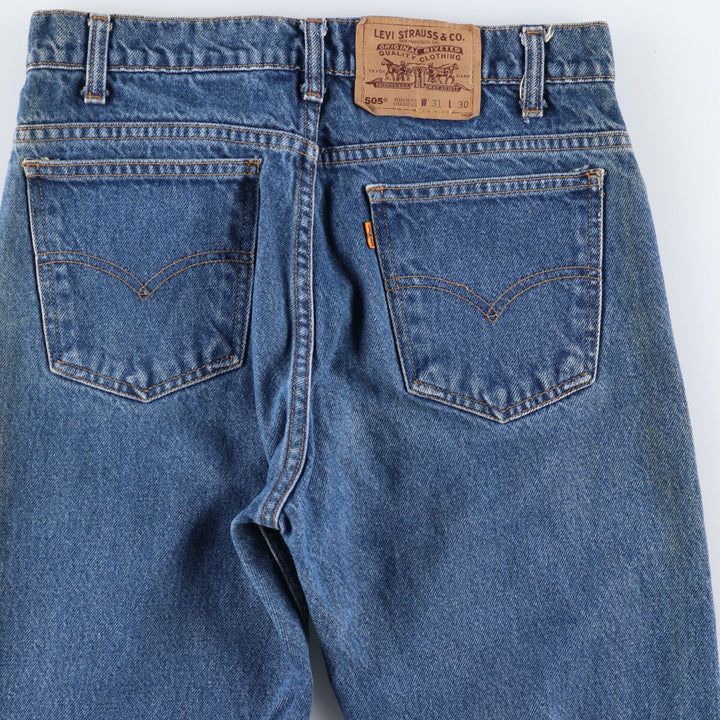 90'S Levi's 505 REGULAR FIT STRAIGHT LEG Orange Tab Tapered Denim Pants w31 L30 Vintage /eaa494393