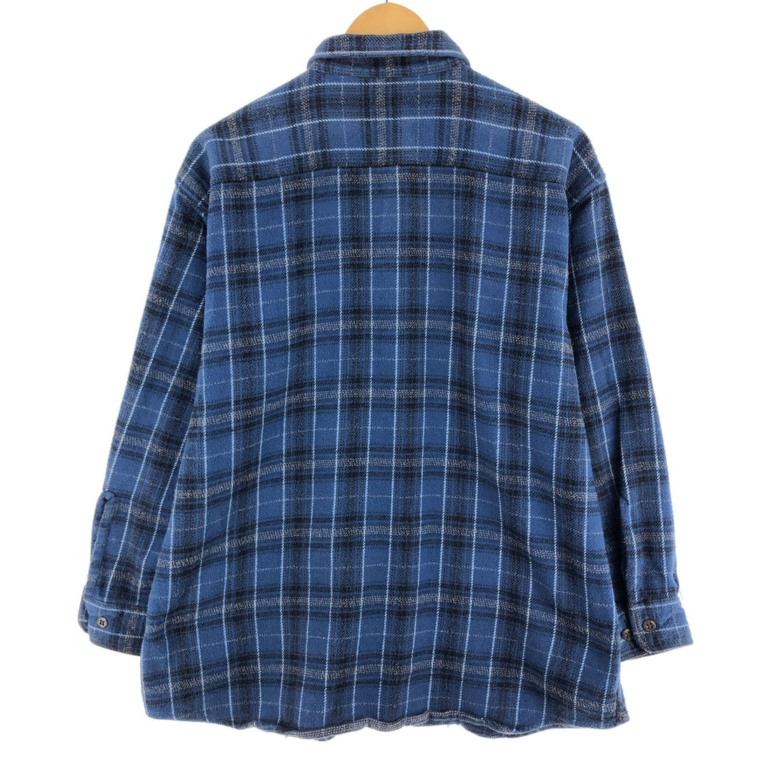 00'S ST JOHN'S BAY long sleeve heavy flannel check shirt men's XL equivalent /eaa494400