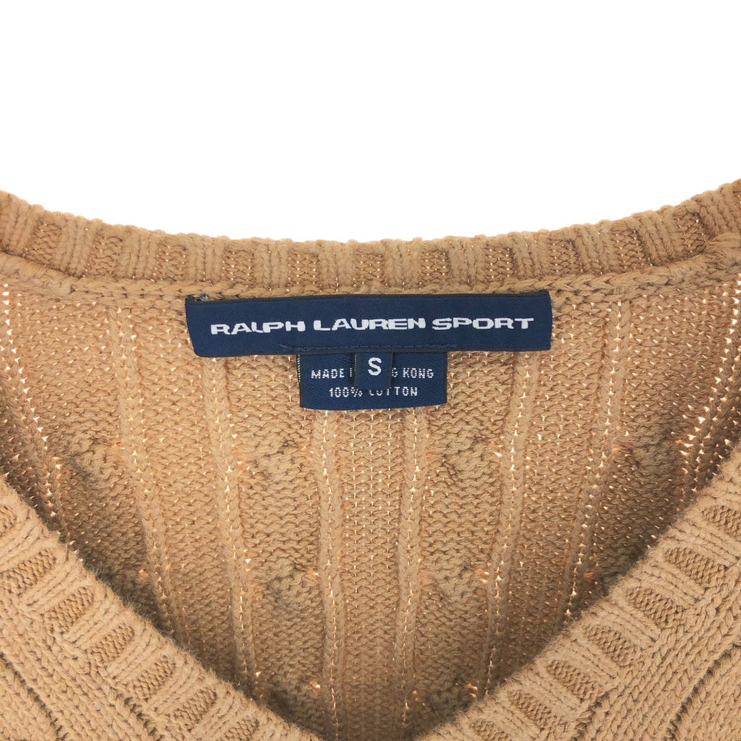 Ralph Lauren RALPH LAUREN SPORT Cable knit V-neck cotton knit sweater Women's S size / eaa494427