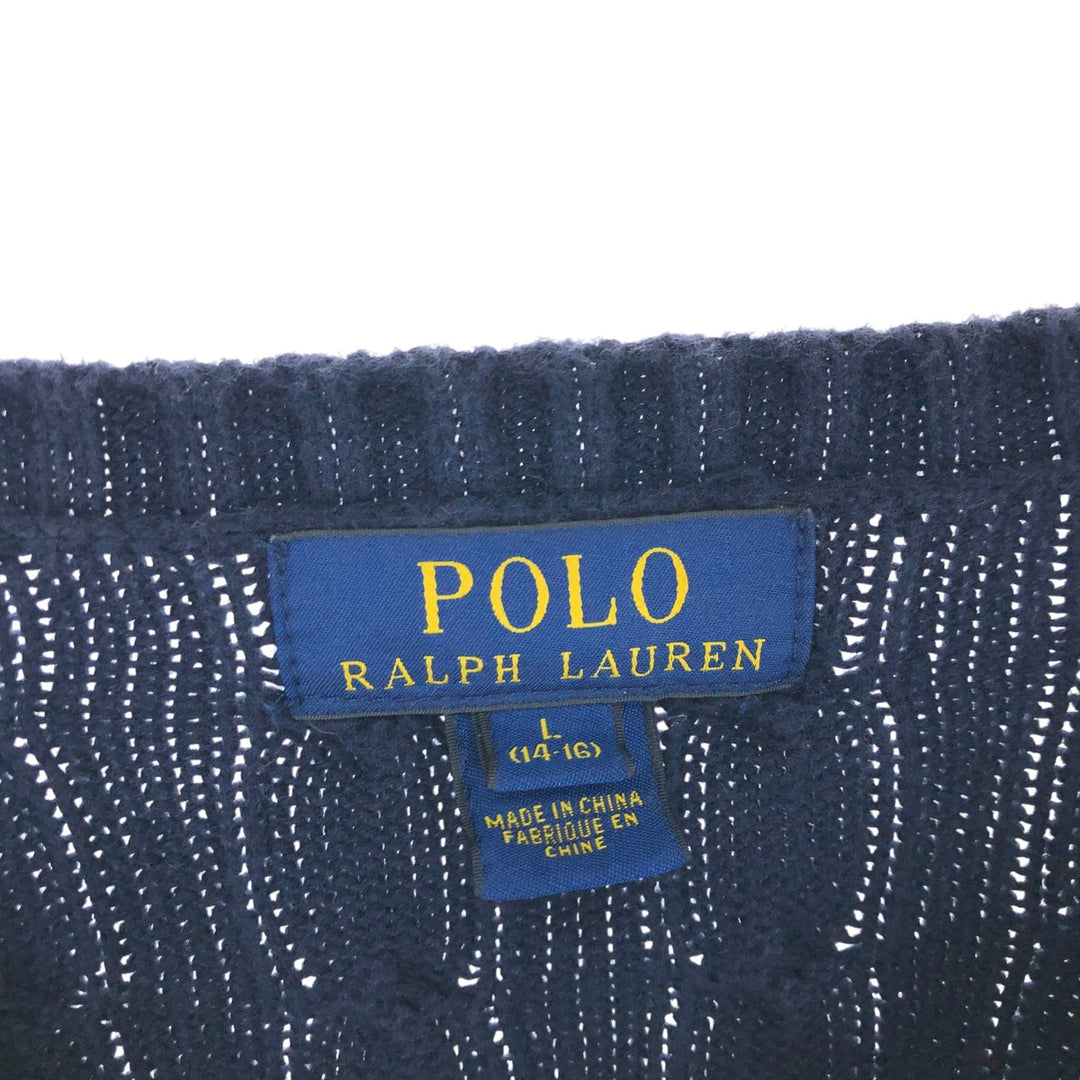 Ralph Lauren POLO RALPH LAUREN Cable knit cotton sweater Women's size L / eaa494429