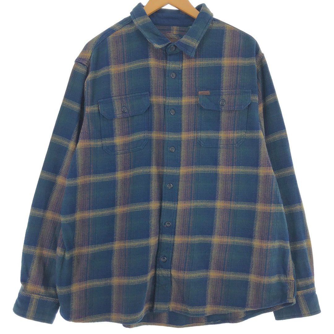 00'S ORVIS Ombre Check Long Sleeve Heavy Flannel Check Shirt Men's XXL / eaa494520