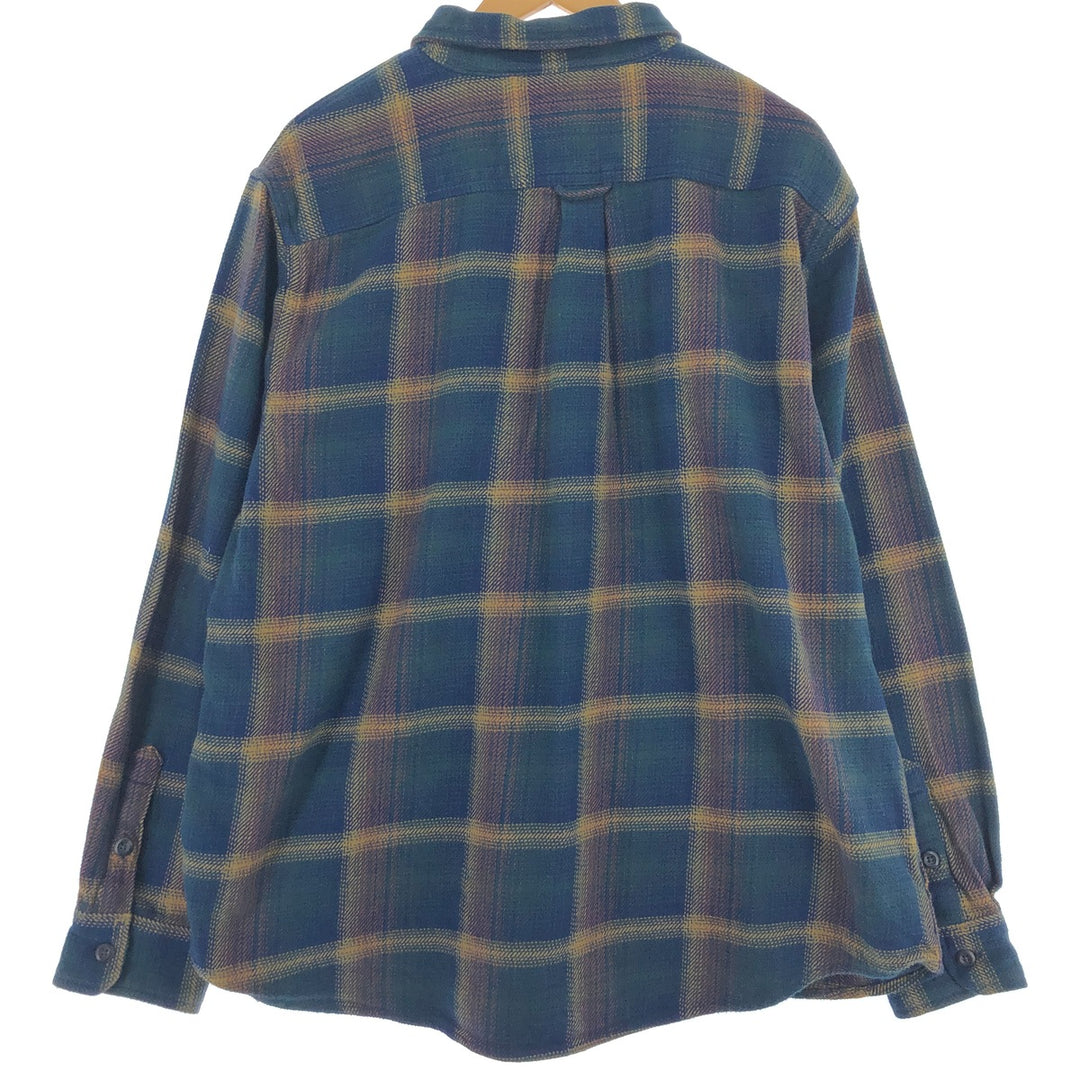 00'S ORVIS Ombre Check Long Sleeve Heavy Flannel Check Shirt Men's XXL / eaa494520