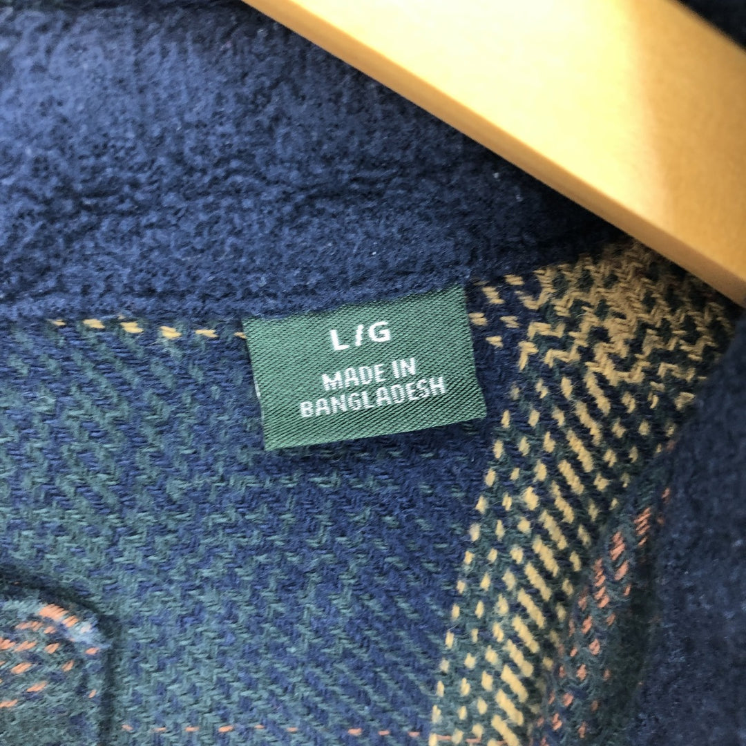 00'S ORVIS Ombre Check Long Sleeve Heavy Flannel Check Shirt Men's L size / eaa494523