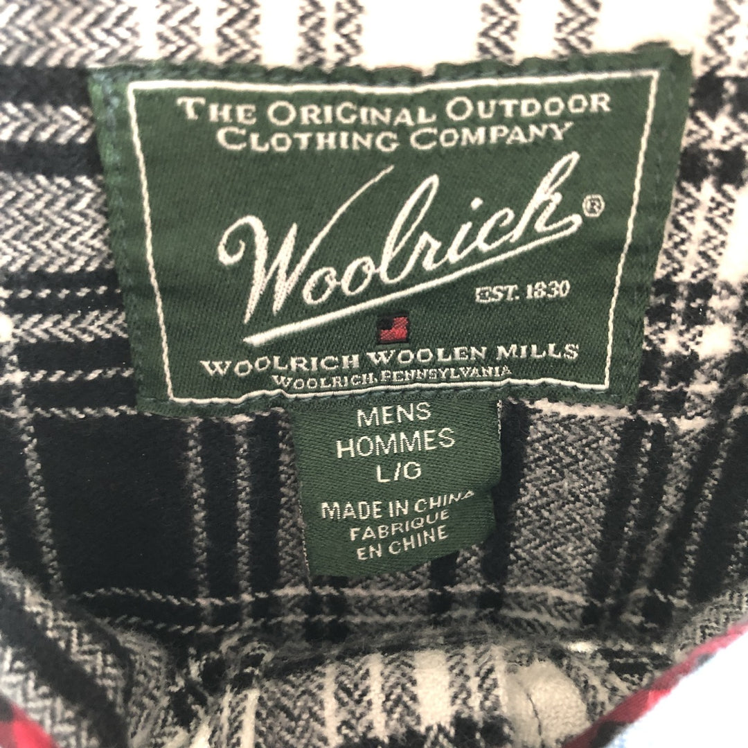 WOOLRICH Long Sleeve Button Down Flannel Check Shirt Men's Size L / eaa494626