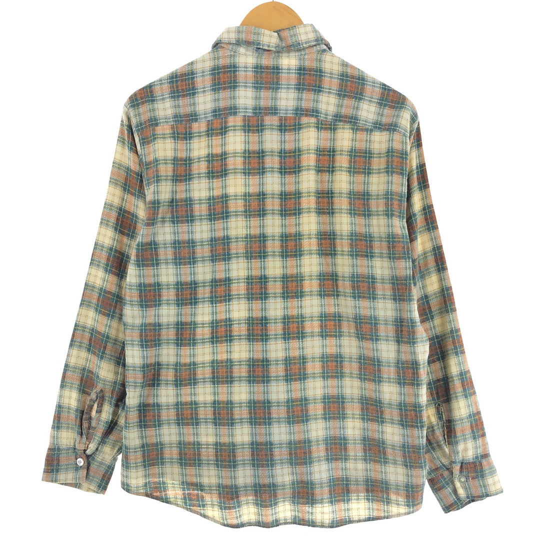 70'S Sears Kings Road Tartan Check Long Sleeve Printed Flannel Check Shirt Men's M Size Vintage /eaa494627