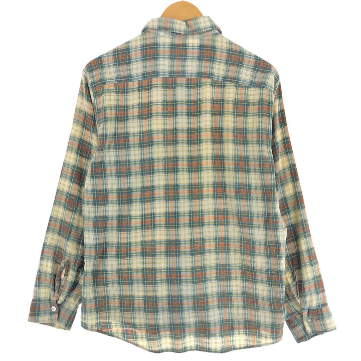70'S Sears Kings Road Tartan Check Long Sleeve Printed Flannel Check Shirt Men's M Size Vintage /eaa494627