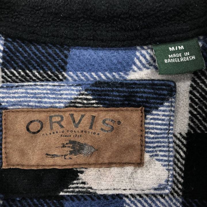 ORVIS Long Sleeve Heavy Flannel Check Shirt Men's M Size / eaa494639