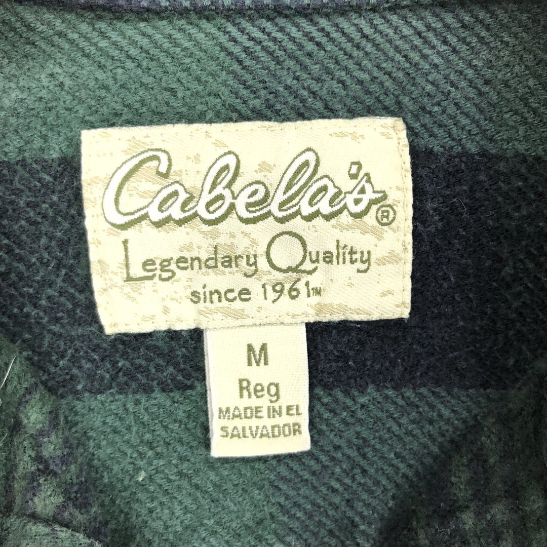 Cabelas Stripe Pattern Long Sleeve Heavy Flannel Shirt Men's Medium / eaa494648