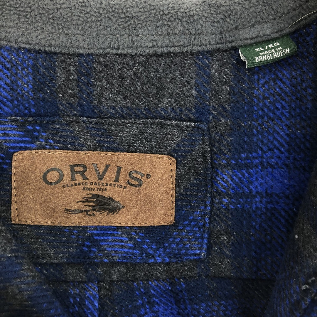 ORVIS Long Sleeve Heavy Flannel Check Shirt Men's XL /eaa494649