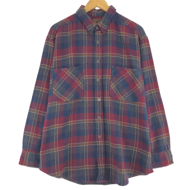 ST JOHN'S BAY Long Sleeve Heavy Flannel Check Shirt Men's L / eaa494656