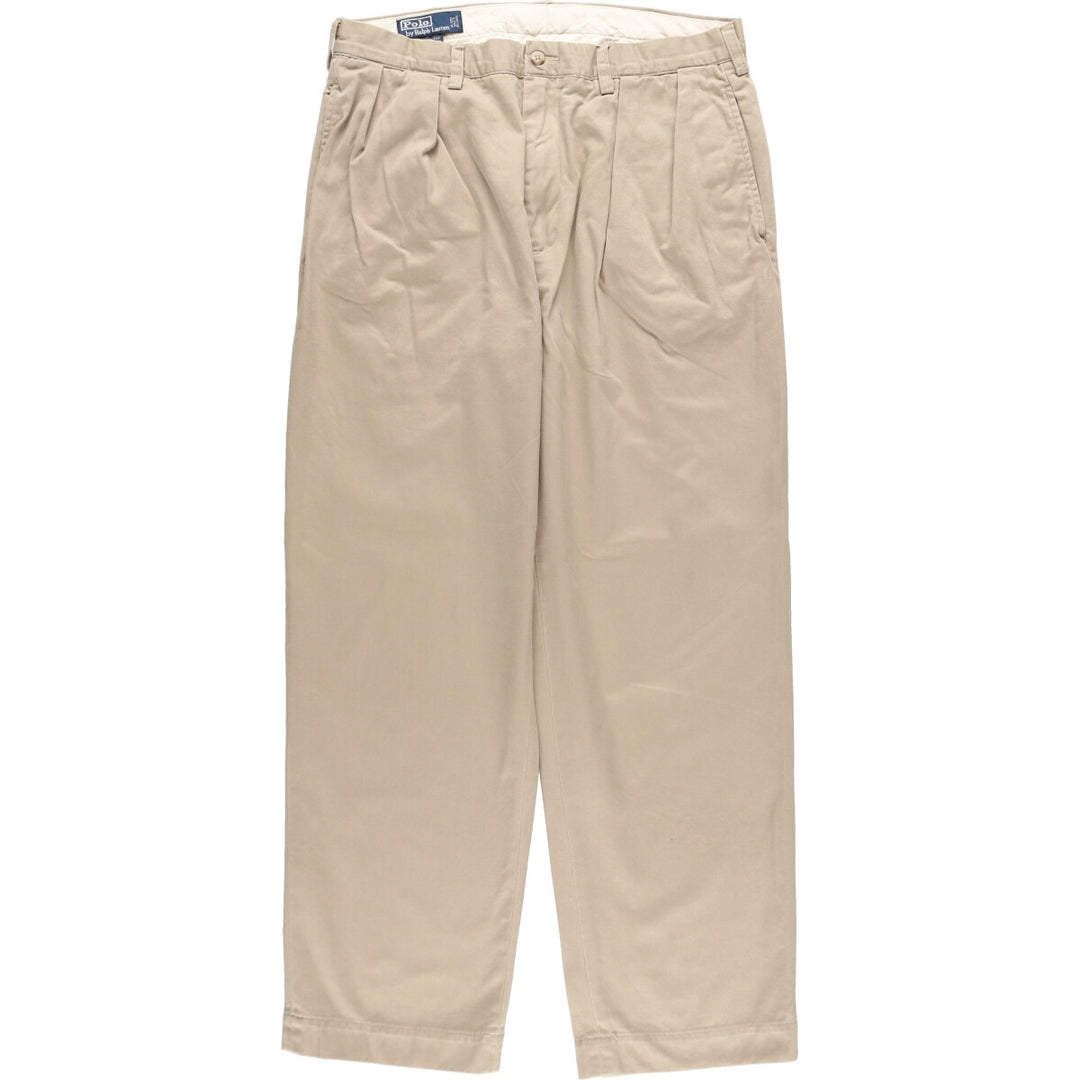 Ralph Lauren POLO by Ralph Lauren Two-pleat Chino Pants for Men, W34 equivalent cotton Beige type Vintage Second Hand
