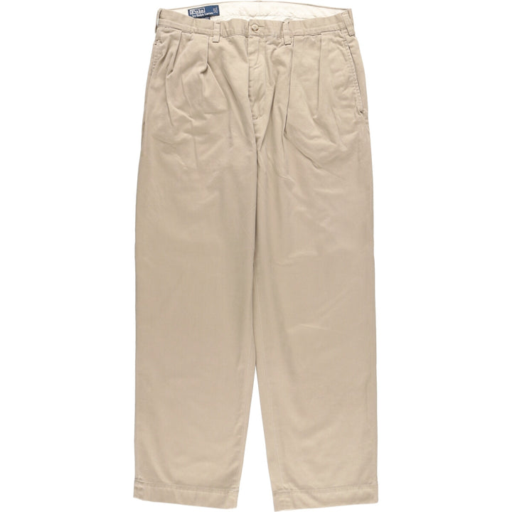 Ralph Lauren POLO by Ralph Lauren Two-pleat Chino Pants for Men, W34 equivalent cotton Beige type Vintage Second Hand