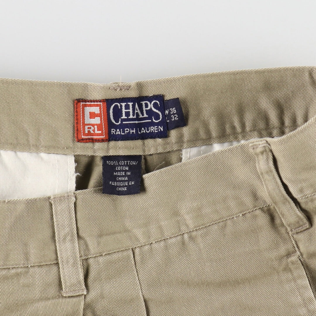 90'S Ralph Lauren CHAPS Two-pleat Chino Pants Men's W35 Vintage / eaa494766