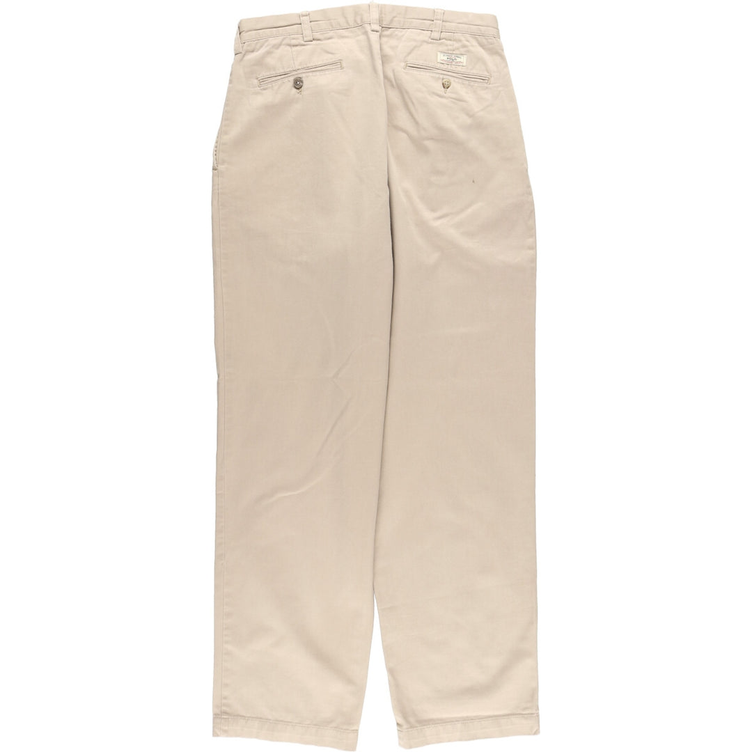 Ralph Lauren POLO by Ralph Lauren Two-pleat Chino Pants for Men, W33 equivalent cotton Beige type Vintage Second Hand