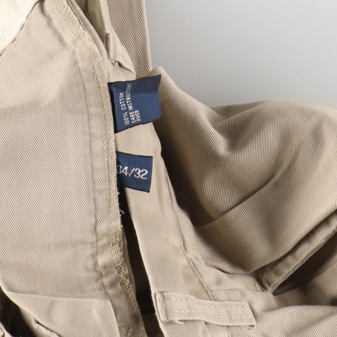Ralph Lauren POLO by Ralph Lauren Two-pleat Chino Pants for Men, W33 equivalent cotton Beige type Vintage Second Hand