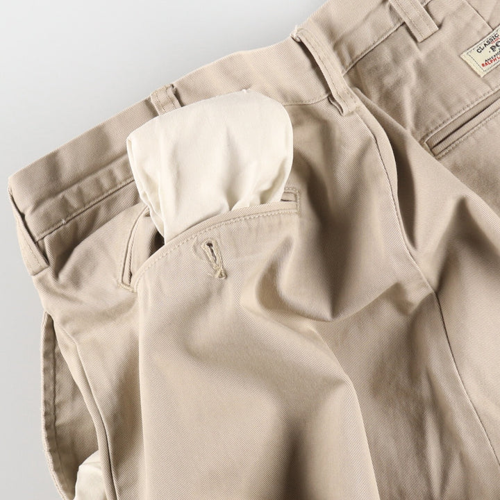 Ralph Lauren POLO by Ralph Lauren Two-pleat Chino Pants for Men, W33 equivalent cotton Beige type Vintage Second Hand