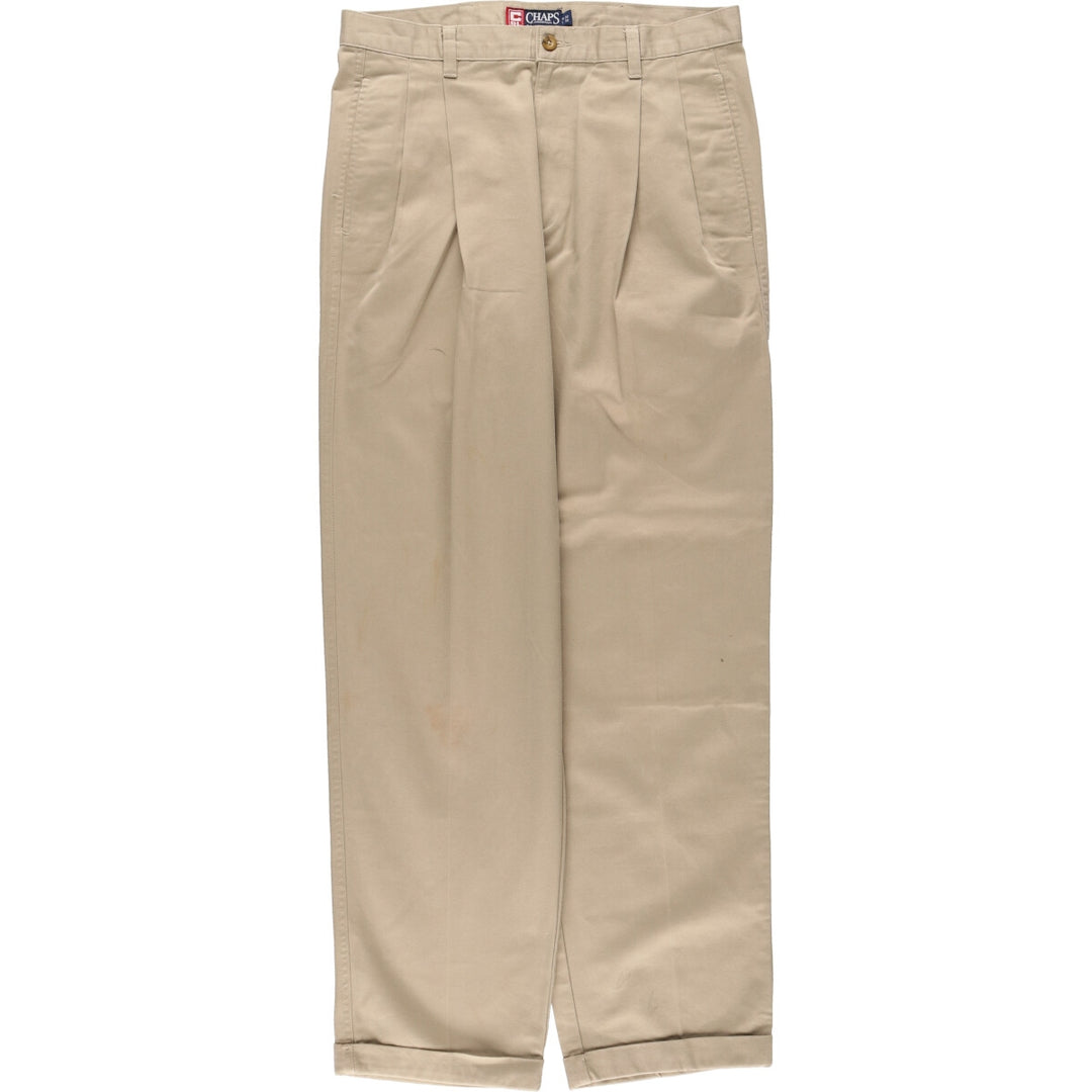 90'S Ralph Lauren CHAPS Two-pleat Chino Pants Men's W32 Vintage / eaa494786