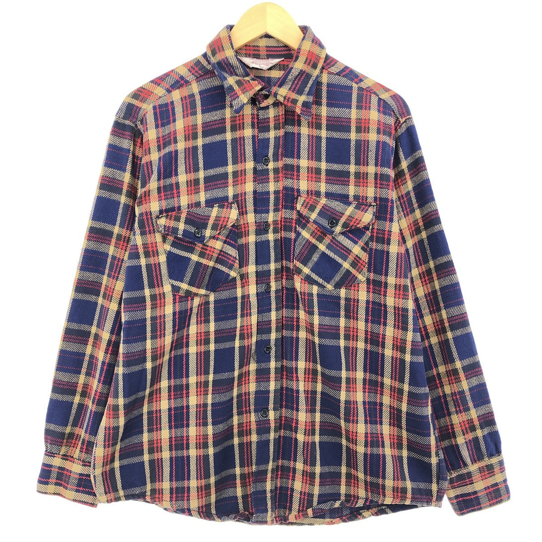 60s-70'S FROSTPROOF Long Sleeve Flannel Check Shirt Made in USA Men's L Size Vintage /eaa494951