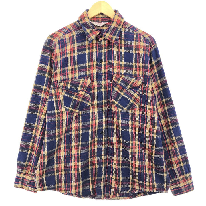 60s-70'S FROSTPROOF Long Sleeve Flannel Check Shirt Made in USA Men's L Size Vintage /eaa494951