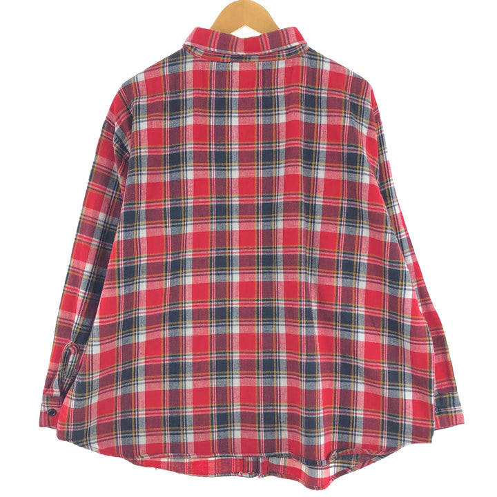 70s-60'S Five Brother Long Sleeve Flannel Check Shirt Men's XL Vintage cotton red type Vintage Second Hand