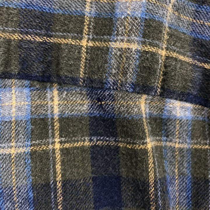 1990'S LLBean Long Sleeve Button-Down Light Flannel Check Shirt, Men's XL, Vintage unclear Khaki type Vintage Second Hand