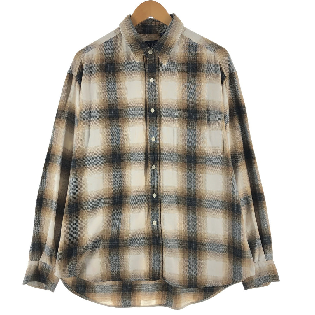 90'S GAP Old Gap Ombre Check Long Sleeve Light Nell Check Shirt Men's L Size Vintage /eaa494992