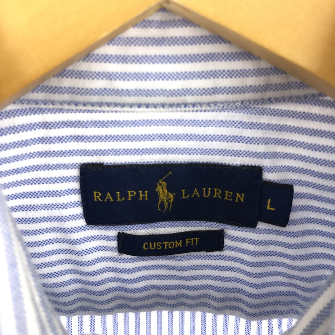 Ralph Lauren CUSTOM FIT long sleeve button down striped shirt men's size L / eaa494999