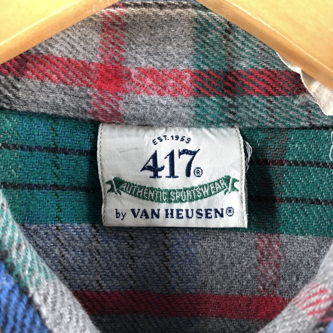 Van Heusen 417 Long Sleeve Heavy Flannel Check Shirt Men's XL /eaa495022