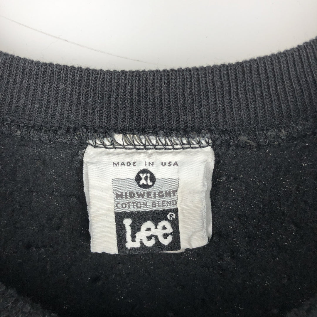 90'S Lee Midweight Plain Blank Sweatshirt, Made in USA, Men's XL equivalent, Vintage cotton black type Vintage Second Hand
