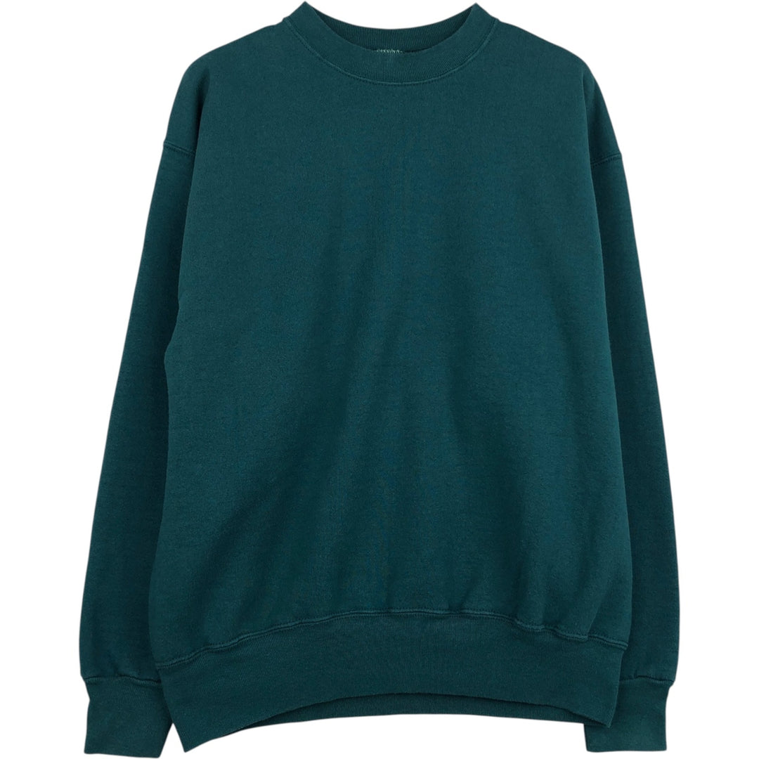 90'S BVD plain blank sweatshirt, sweatshirt, made in USA, men's size L, vintage cotton green type Vintage Second Hand