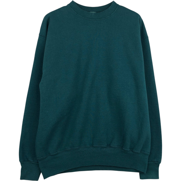 90'S BVD plain blank sweatshirt, sweatshirt, made in USA, men's size L, vintage cotton green type Vintage Second Hand