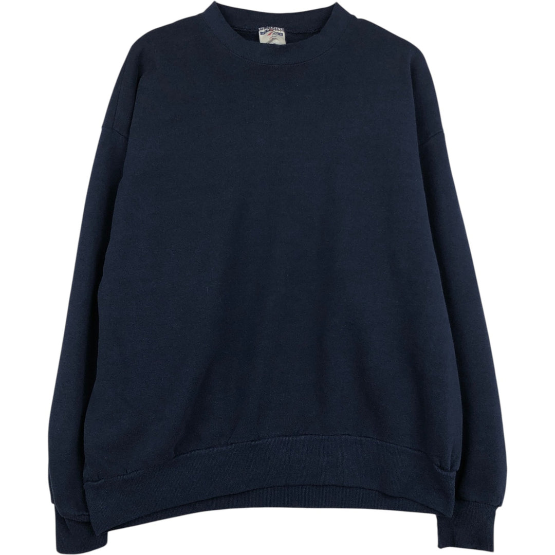 90'S Jerzees Plain Blank Sweatshirt Trainer Made in USA Men's XL Vintage cotton navy blue type Vintage Second Hand