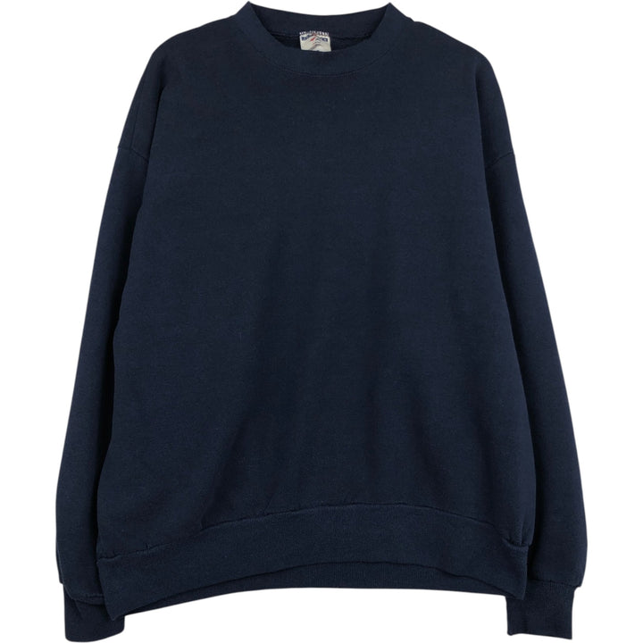 90'S Jerzees Plain Blank Sweatshirt Trainer Made in USA Men's XL Vintage cotton navy blue type Vintage Second Hand
