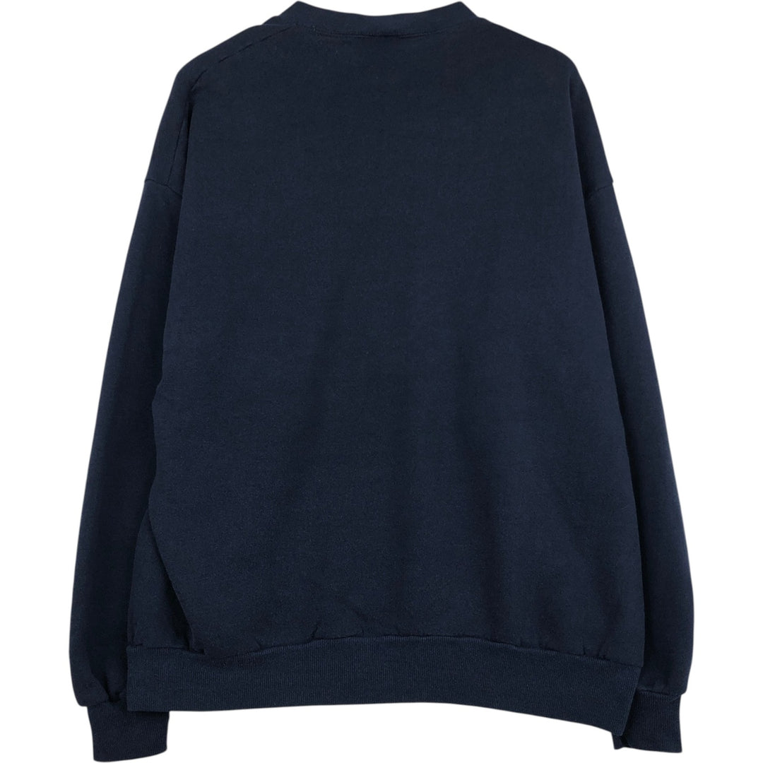 90'S Jerzees Plain Blank Sweatshirt Trainer Made in USA Men's XL Vintage cotton navy blue type Vintage Second Hand