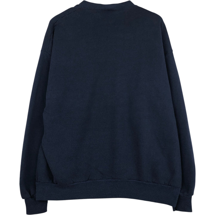 90'S Jerzees Plain Blank Sweatshirt Trainer Made in USA Men's XL Vintage cotton navy blue type Vintage Second Hand