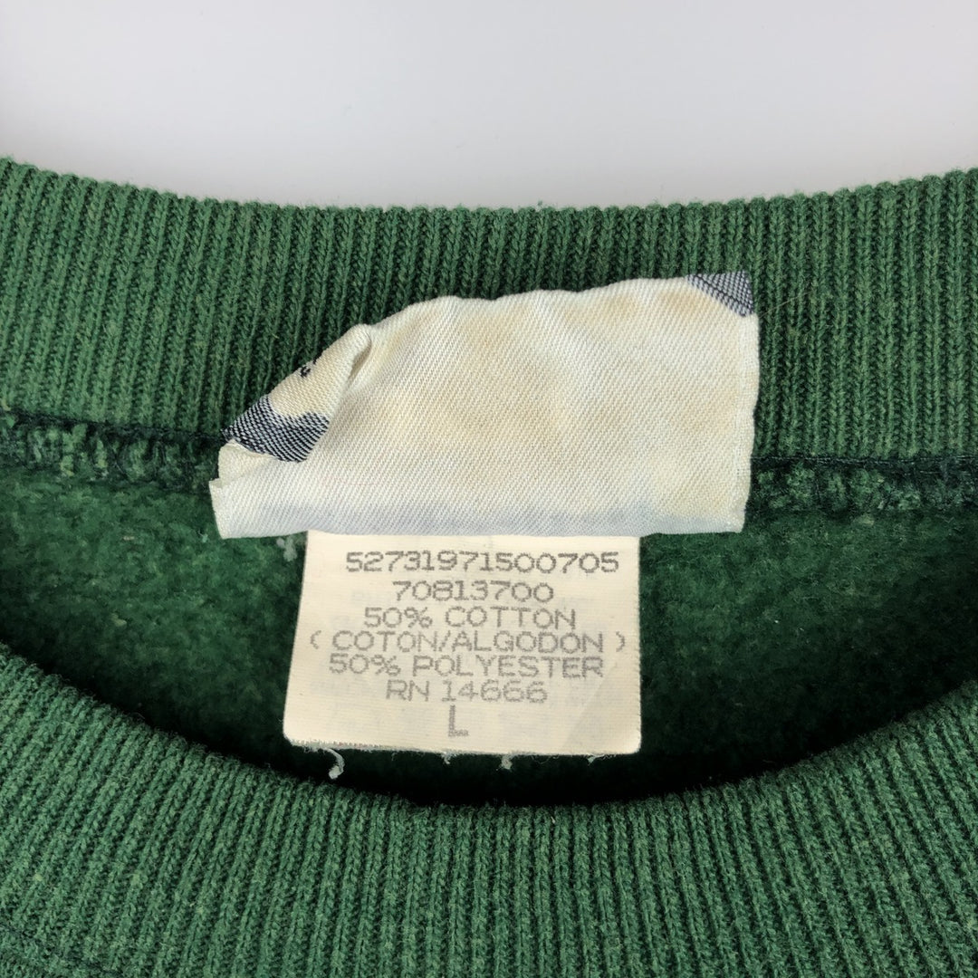 Vintage 90'S Lee Heavy Weight Solid Color Blank Sweatshirt, Made in USA, Men's Size L cotton green type Vintage Second Hand