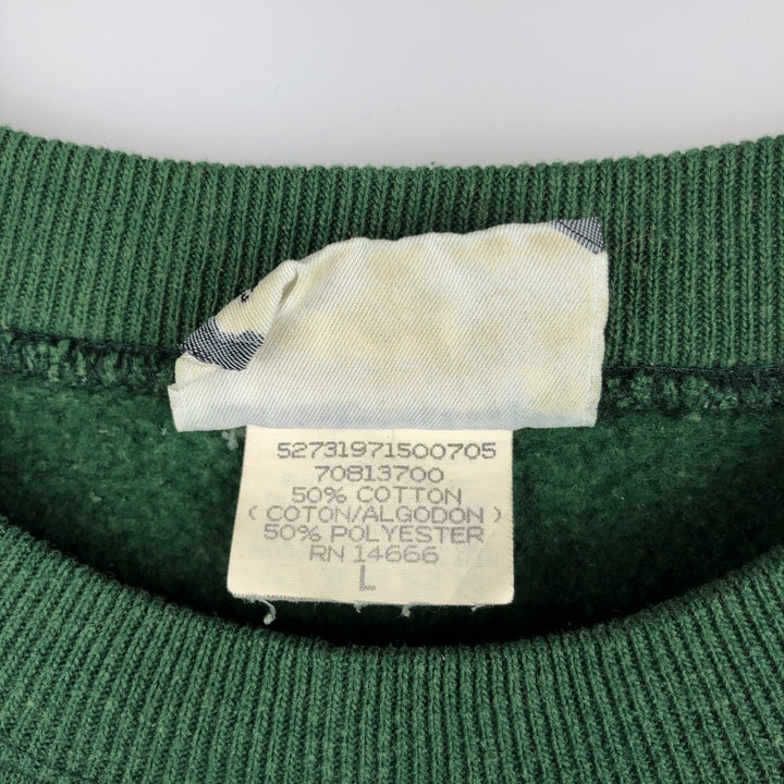 Vintage 90'S Lee Heavy Weight Solid Color Blank Sweatshirt, Made in USA, Men's Size L cotton green type Vintage Second Hand
