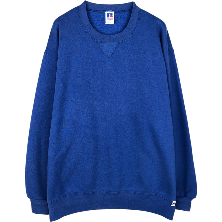 90'S Russell plain blank sweatshirt, sweatshirt, made in USA, men's XXL, vintage cotton blue type Vintage Second Hand