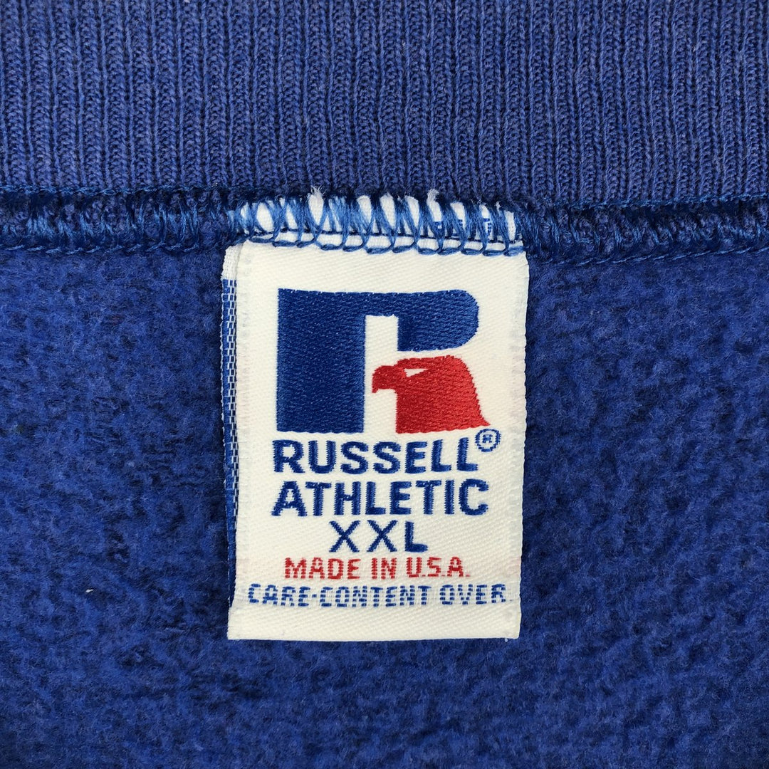 90'S Russell plain blank sweatshirt, sweatshirt, made in USA, men's XXL, vintage cotton blue type Vintage Second Hand