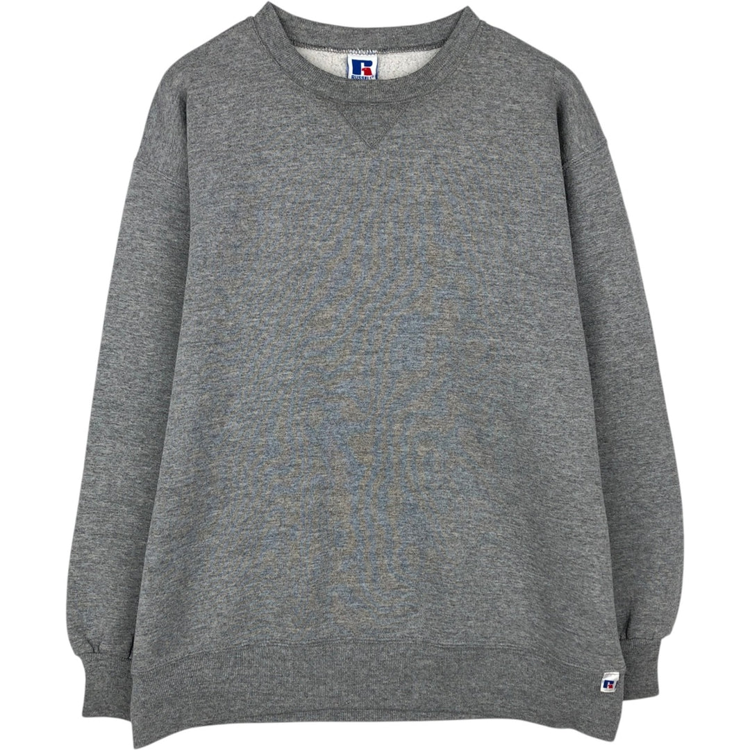 90'S Russell plain blank sweatshirt, sweatshirt, made in USA, men's XL size, vintage polyester gray type Vintage Second Hand