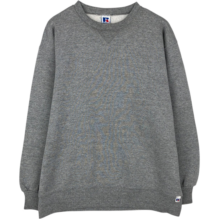 90'S Russell plain blank sweatshirt, sweatshirt, made in USA, men's XL size, vintage polyester gray type Vintage Second Hand